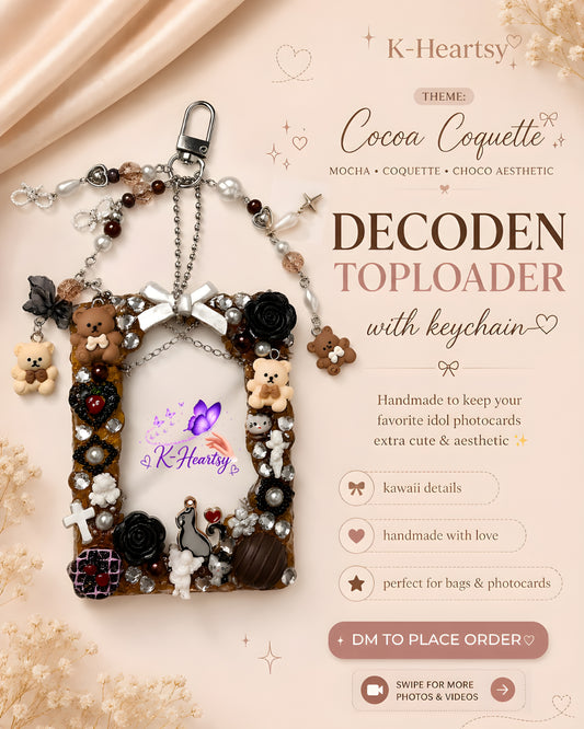 Handmade Cocoa Coquette Decoden Toploader Keychain | K-Heartsy
